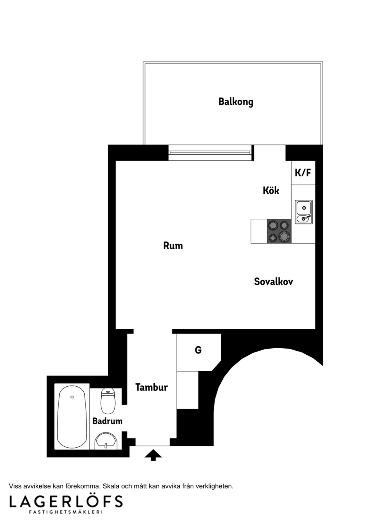 Högst upp i huset med balkong i sydväst