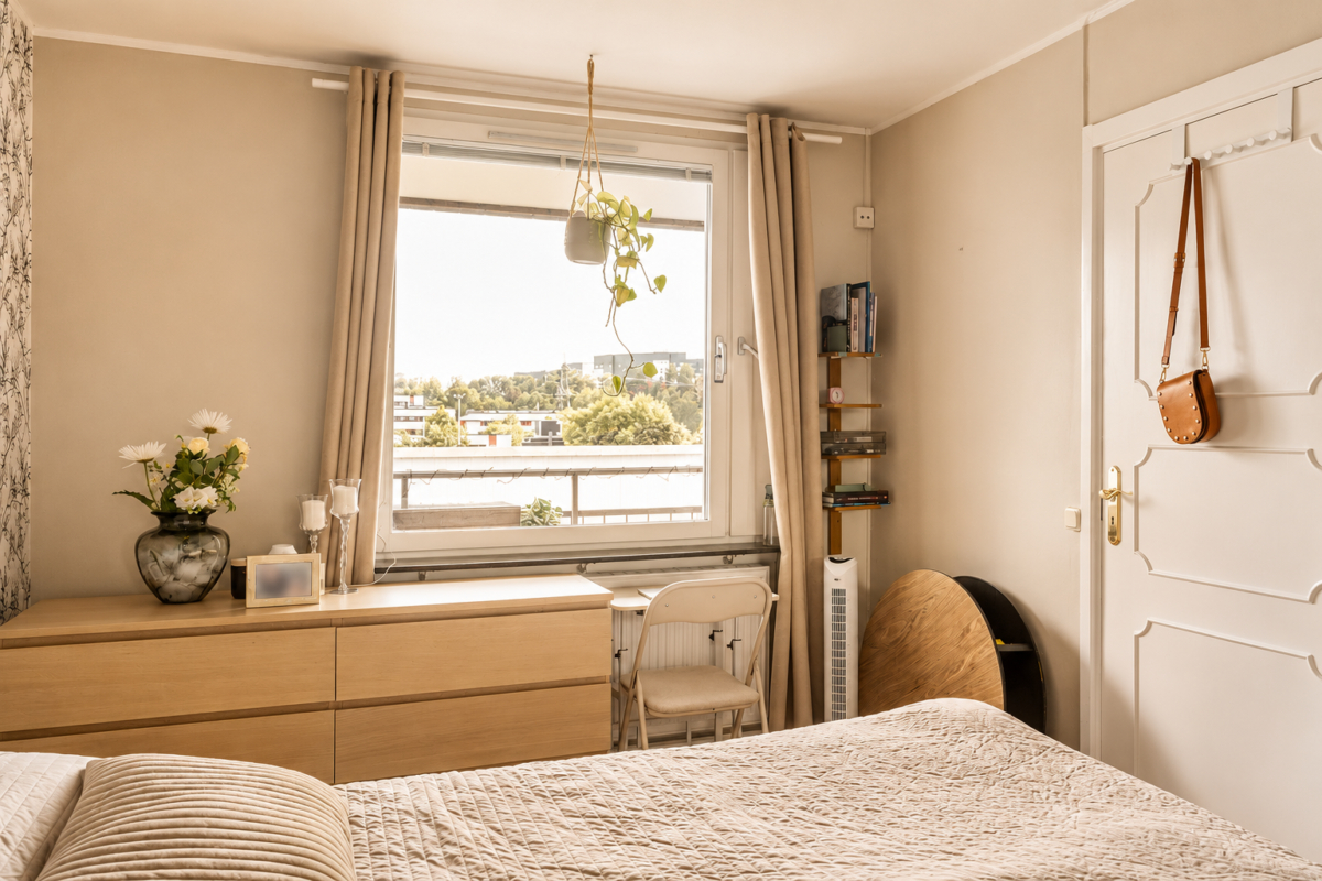 Ljus och välplanerad 3:a högst upp med nyrenoverat kök och solig balkong